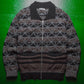 AW 1997 Geometric Pattern Zip Up Cardigan Sweater (M)