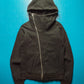 Black Asymmetrical Zip Up Hoody (S~M~)