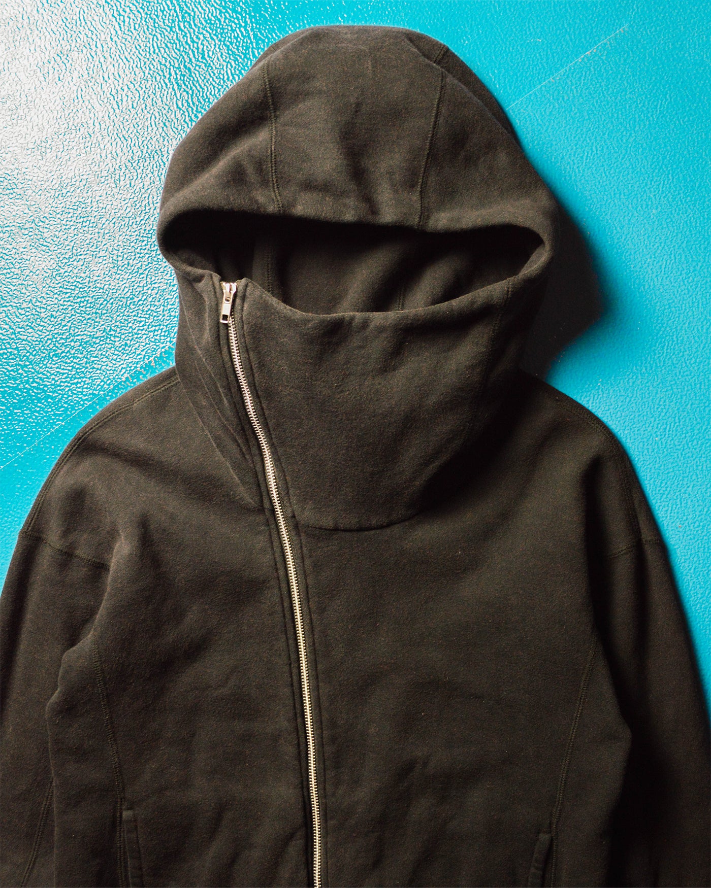 Black Asymmetrical Zip Up Hoody (S~M~)