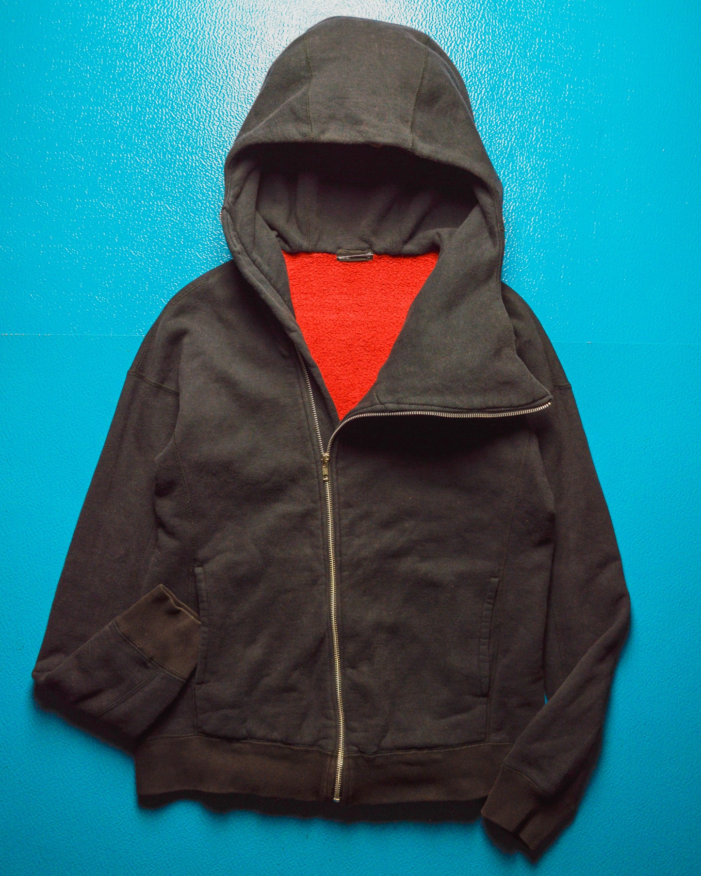 Black Asymmetrical Zip Up Hoody (S~M~)