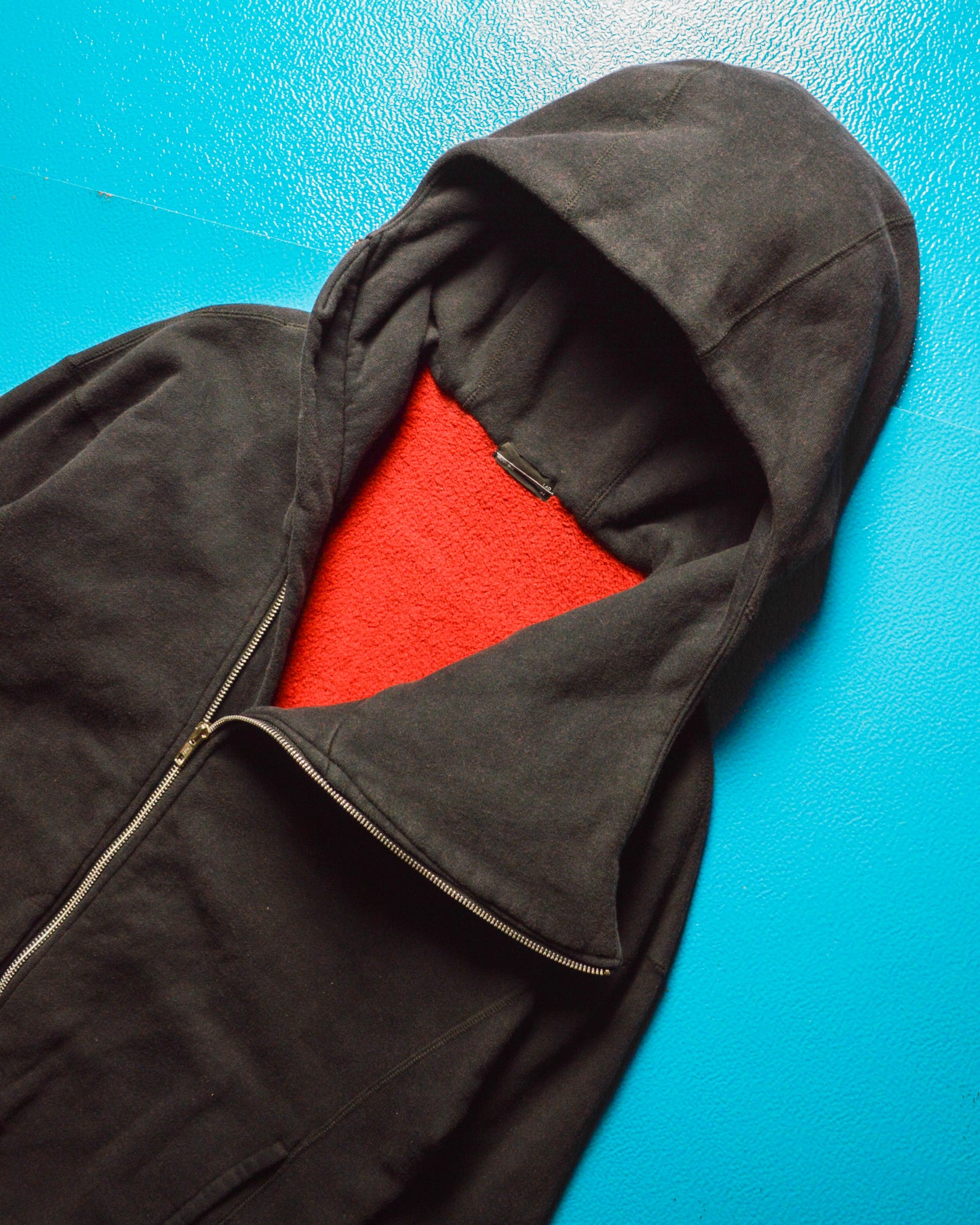 Black Asymmetrical Zip Up Hoody (S~M~)