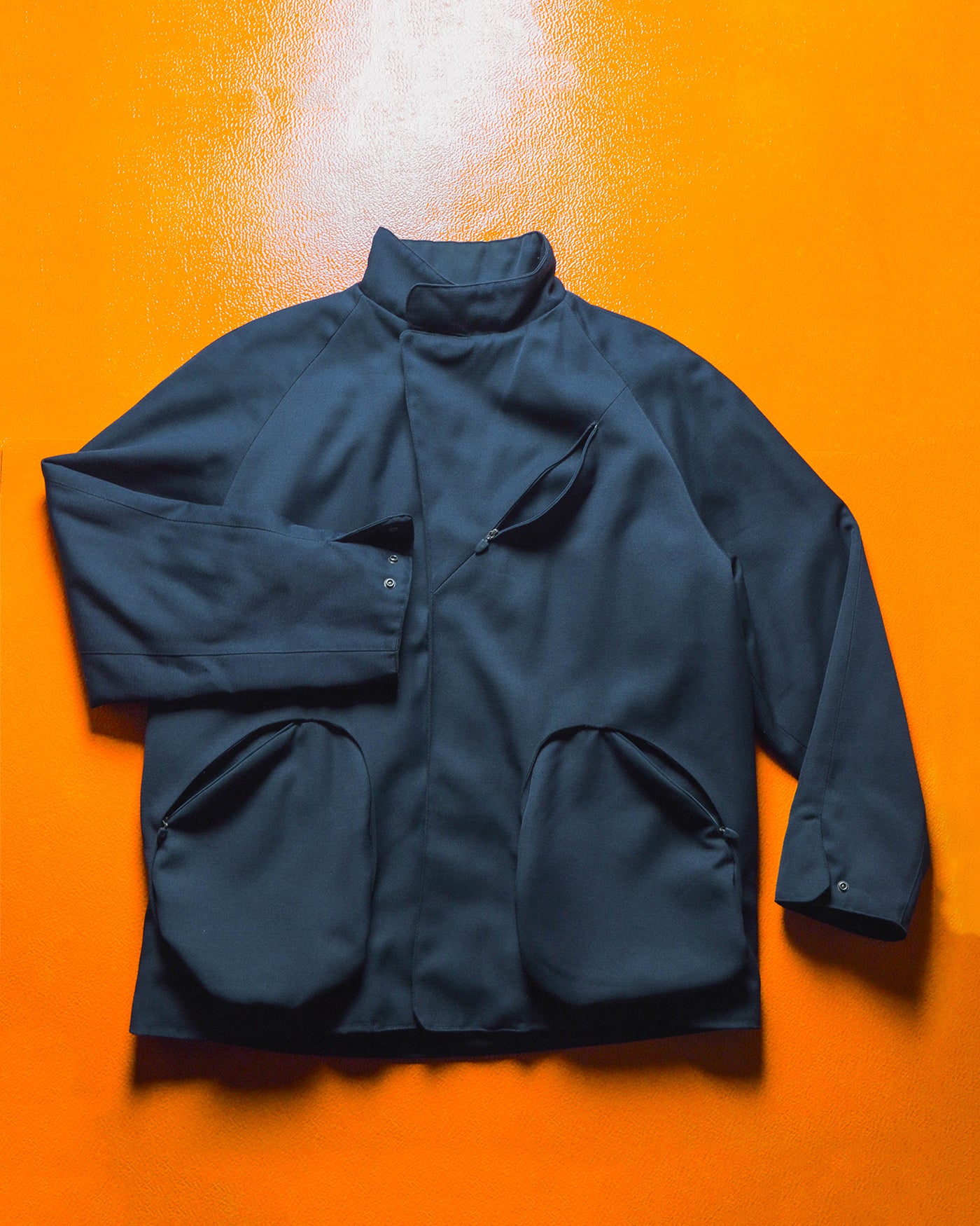 90s Navy Exowear Asymmetrical Egg Cell Pocket Jacket (~XL~)