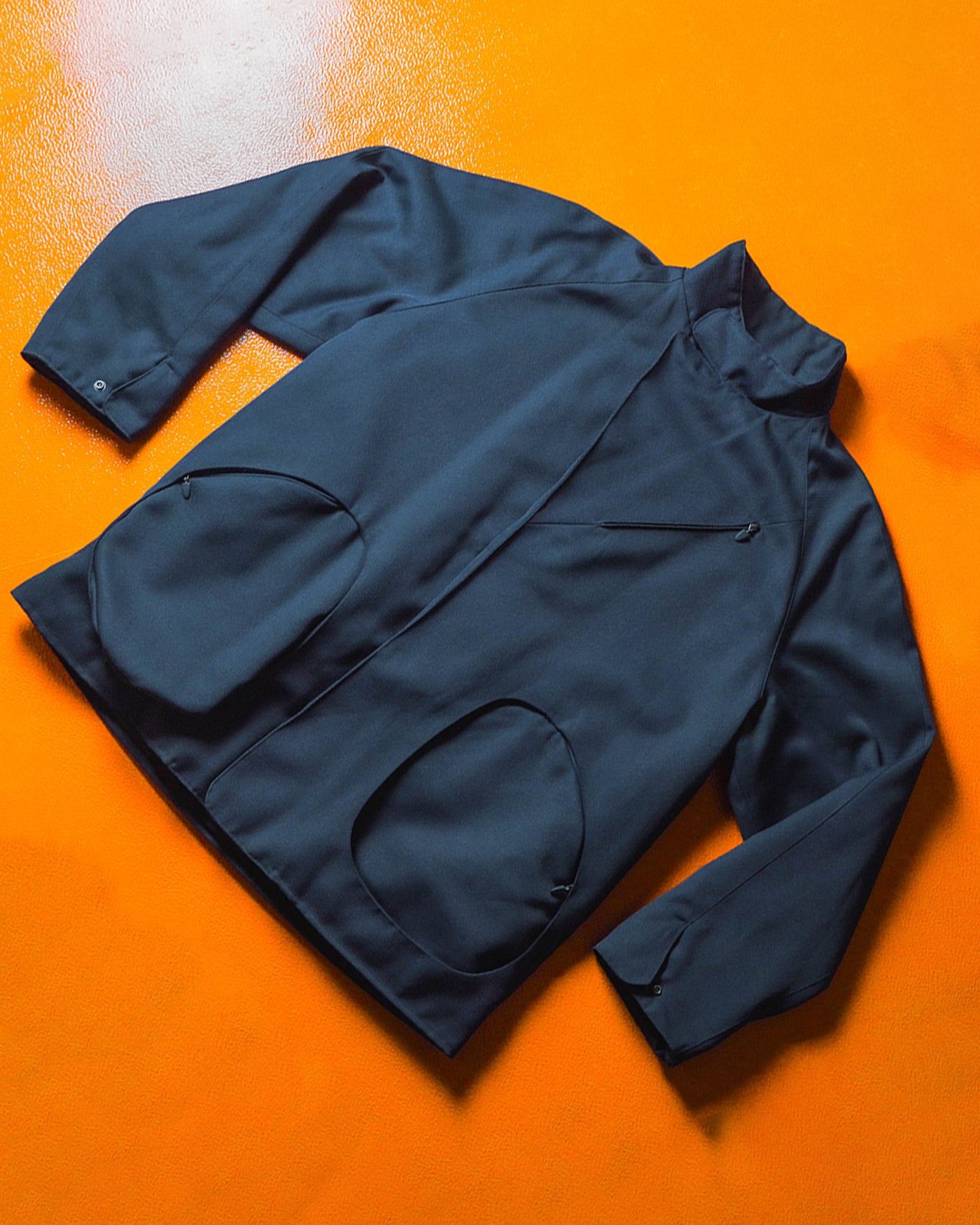 90s Navy Exowear Asymmetrical Egg Cell Pocket Jacket (~XL~)