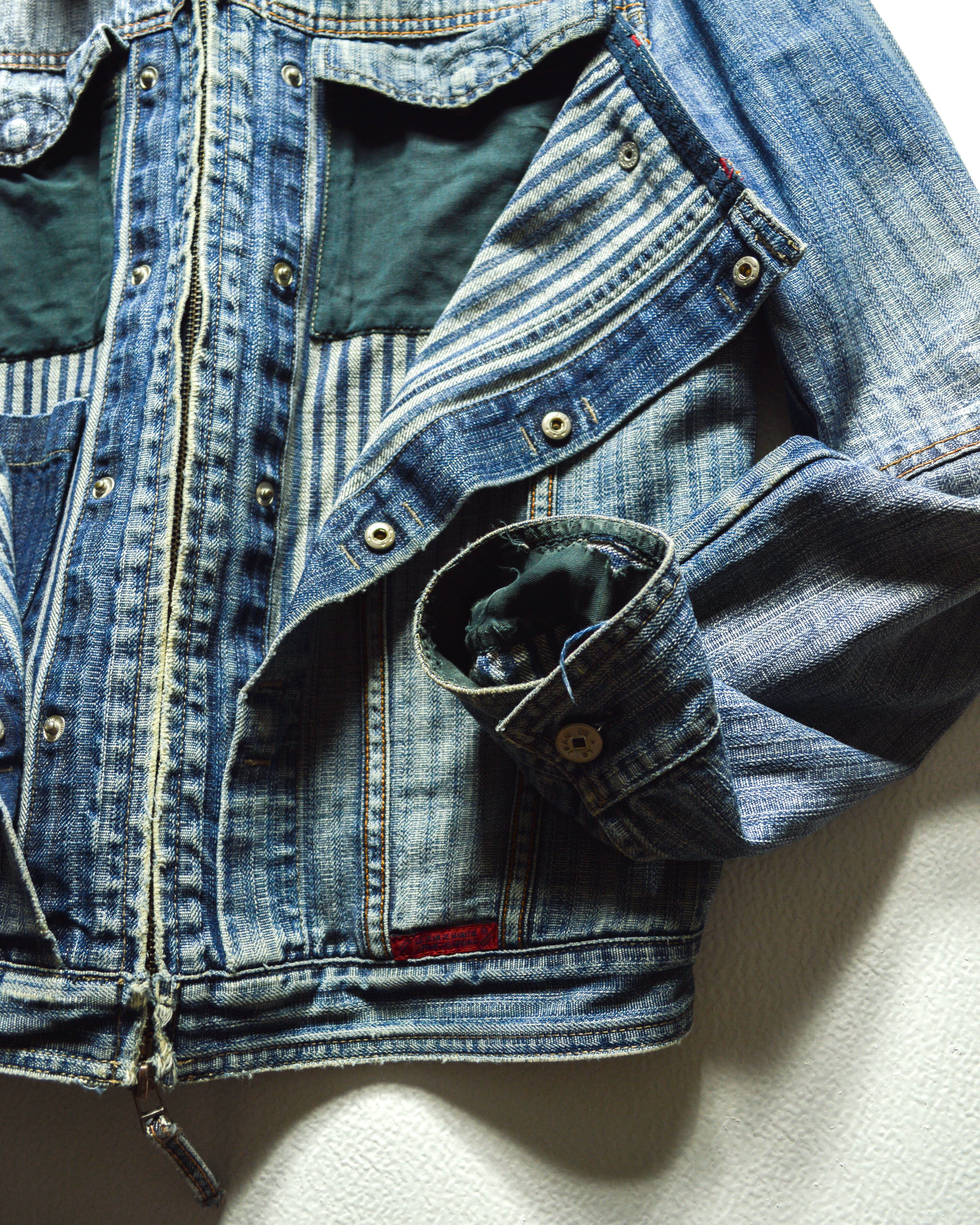 Marithe Francois Girbaud M+FG Butterfly Striped Denim Jacket