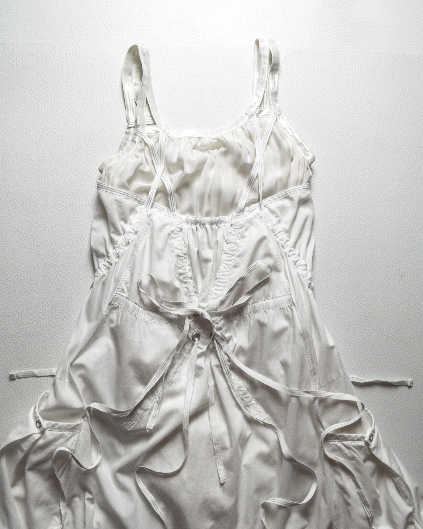 Cotton / Silk Double Layered Balloon Style Cargo Pocket Zip Dress (XS)