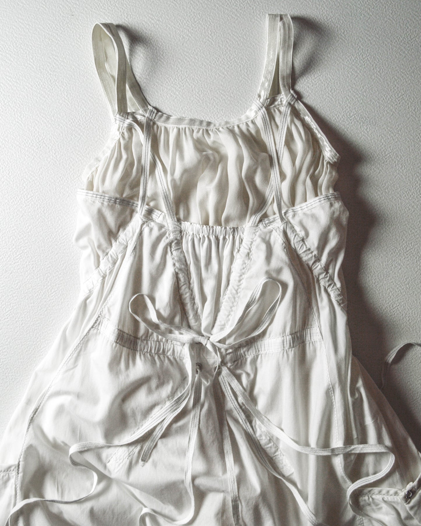 Cotton / Silk Double Layered Balloon Style Cargo Pocket Zip Dress (XS)