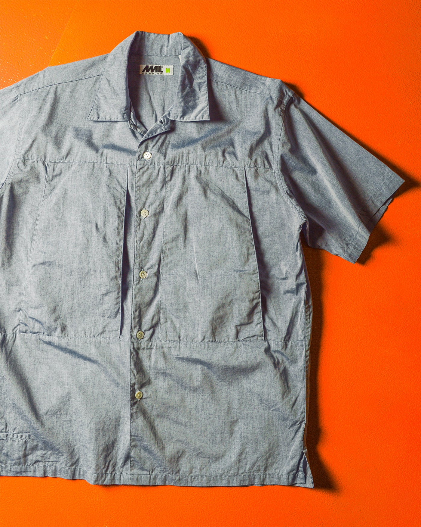 Chambray Panelled Dual Layered Cargo Pocket Shirt (~L~)