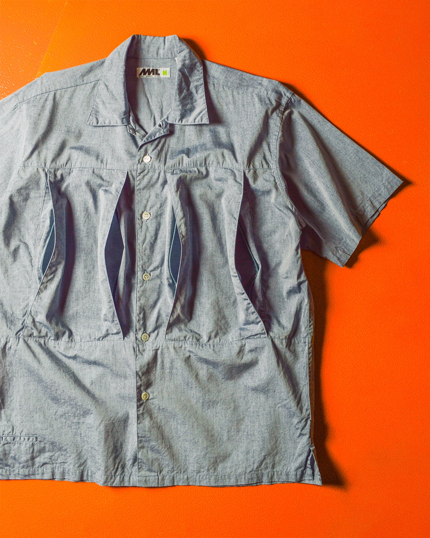 Chambray Panelled Dual Layered Cargo Pocket Shirt (~L~)