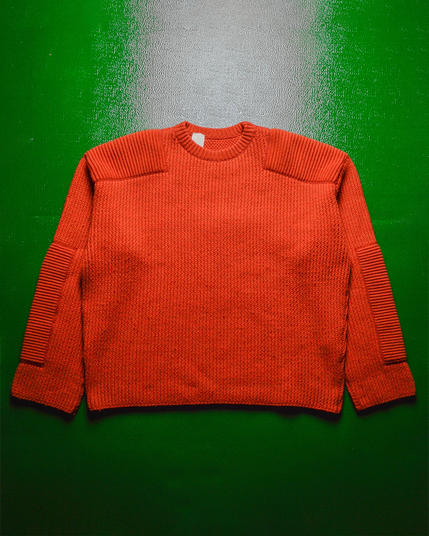 Sample AW17 Rusty Orange Chunky Heavy Panelled Knit Jumper (~L~)