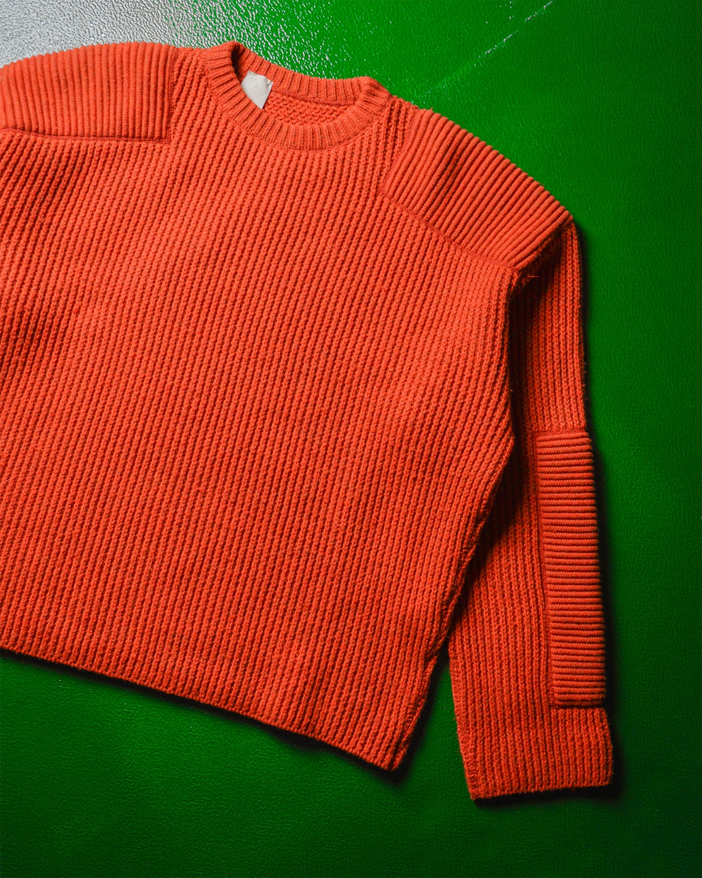 Sample AW17 Rusty Orange Chunky Heavy Panelled Knit Jumper (~L~)