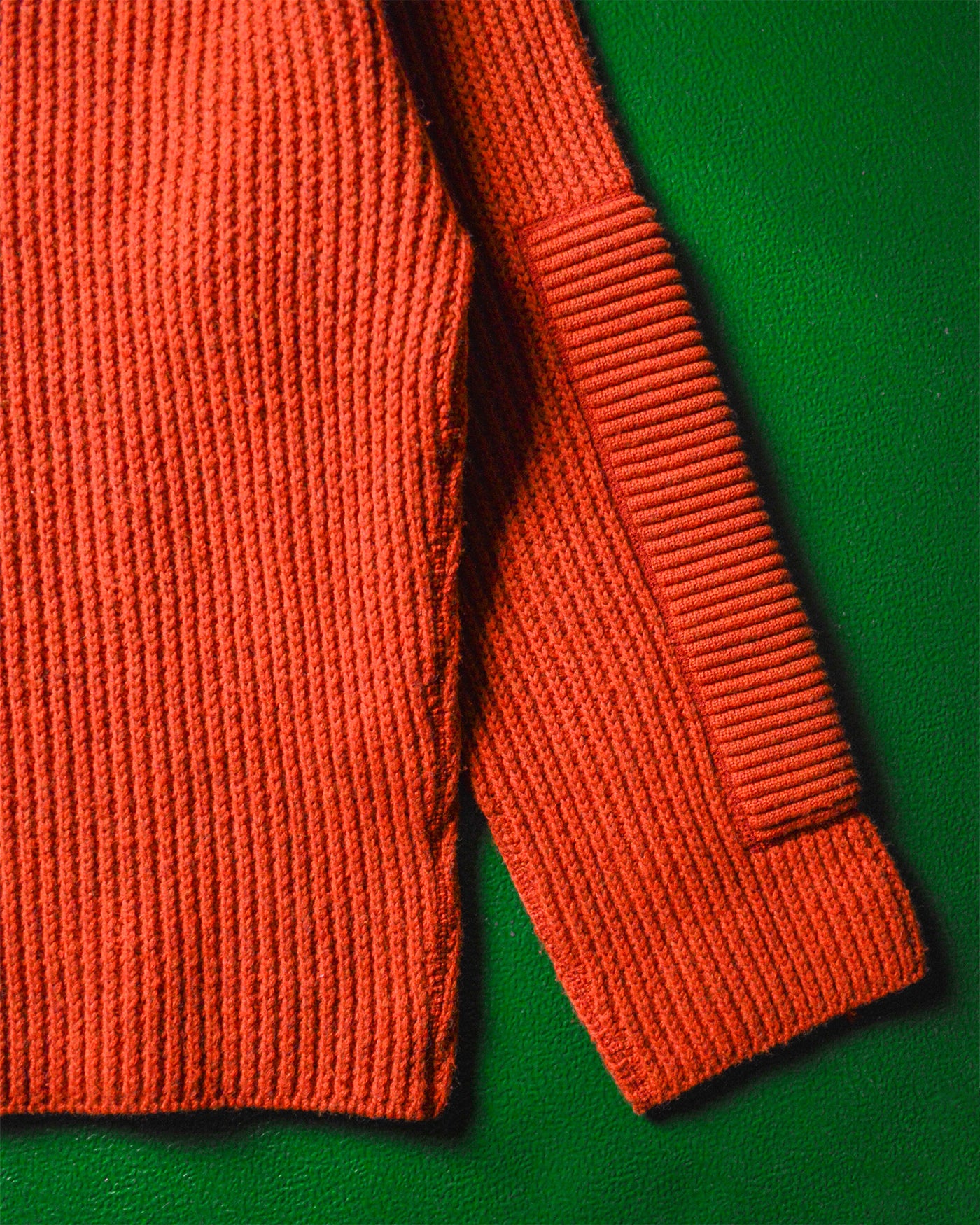 Sample AW17 Rusty Orange Chunky Heavy Panelled Knit Jumper (~L~)