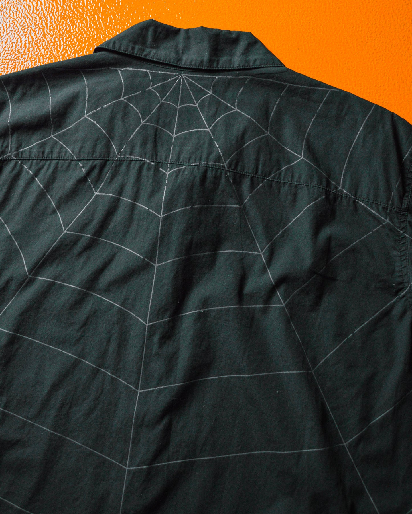 Black 2004 Spider / Cob Web Print Shirt  (M~L)