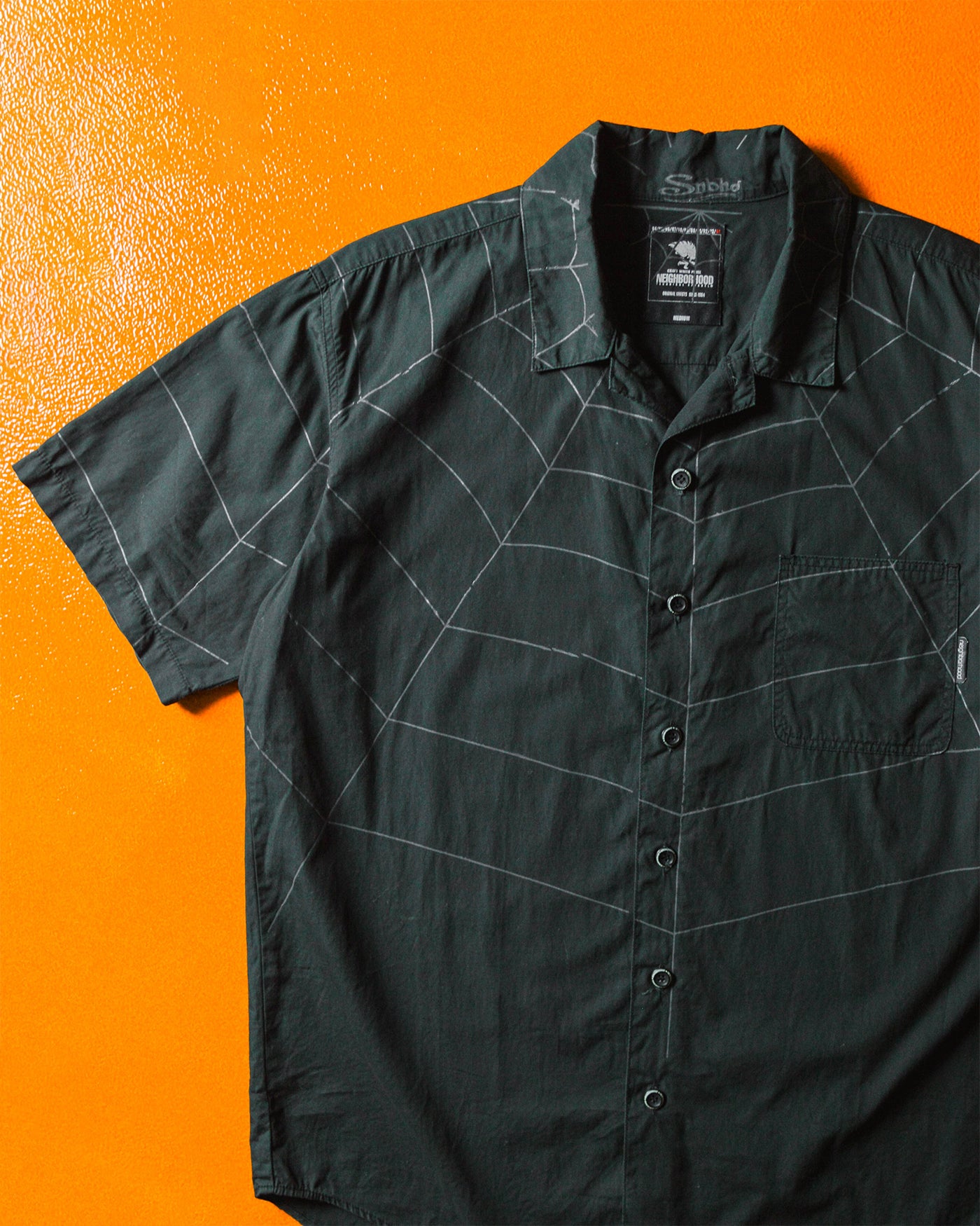 Black 2004 Spider / Cob Web Print Shirt  (M~L)