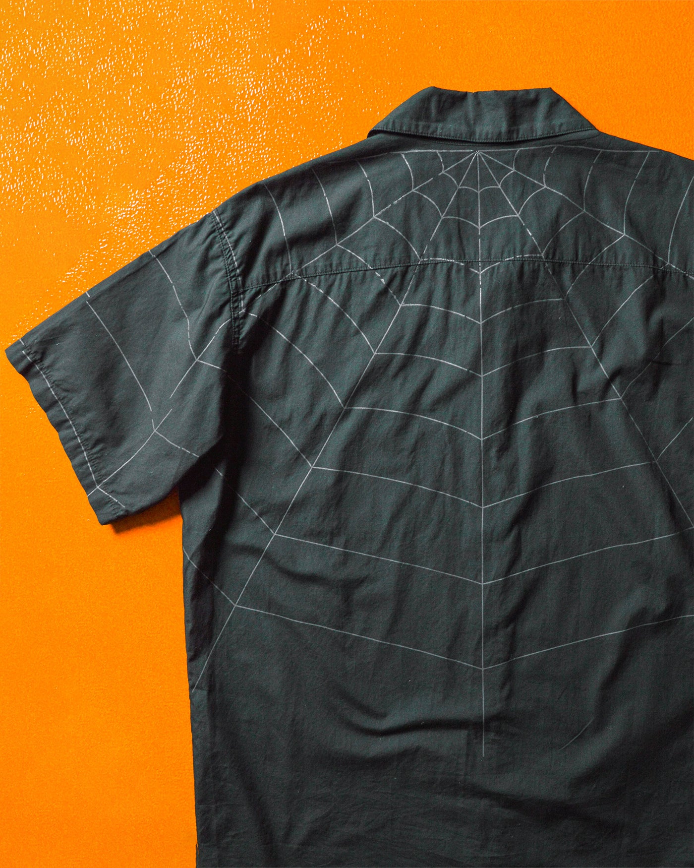 Black 2004 Spider / Cob Web Print Shirt  (M~L)