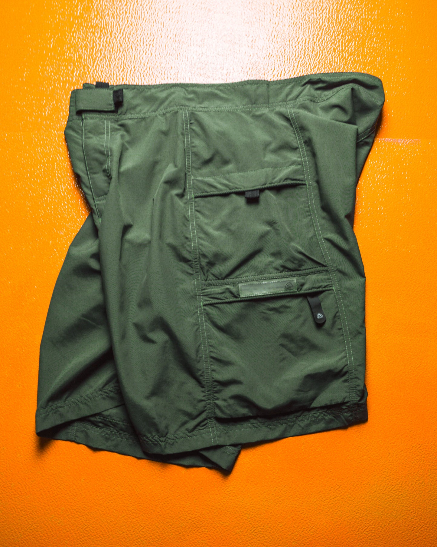 Spring 2001 Green Nylon 4 Pocket Cargo  Shorts (38)