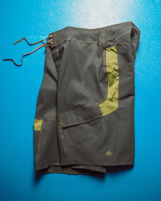 Spring 2004 Grey Green Panelled Strip Pocket Board  Shorts (~36~)