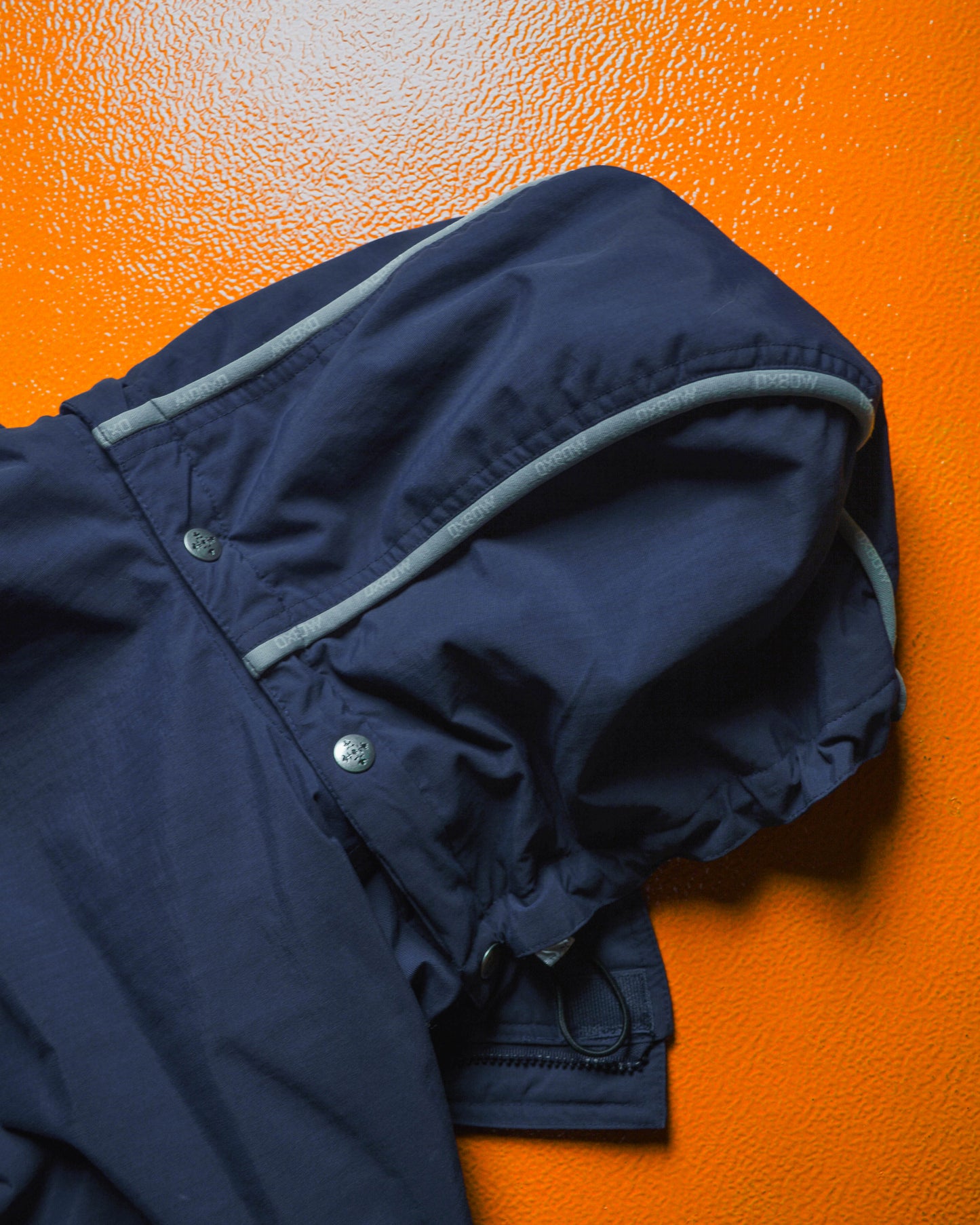 Early 2000s Navy Branded Piping Asymmetrical Fleece Lined D-ring Jacket (L)