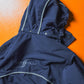 Early 2000s Navy Branded Piping Asymmetrical Fleece Lined D-ring Jacket (L)