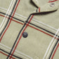 Textured Cotton Beige Red Plaid Shirt  (~L~)