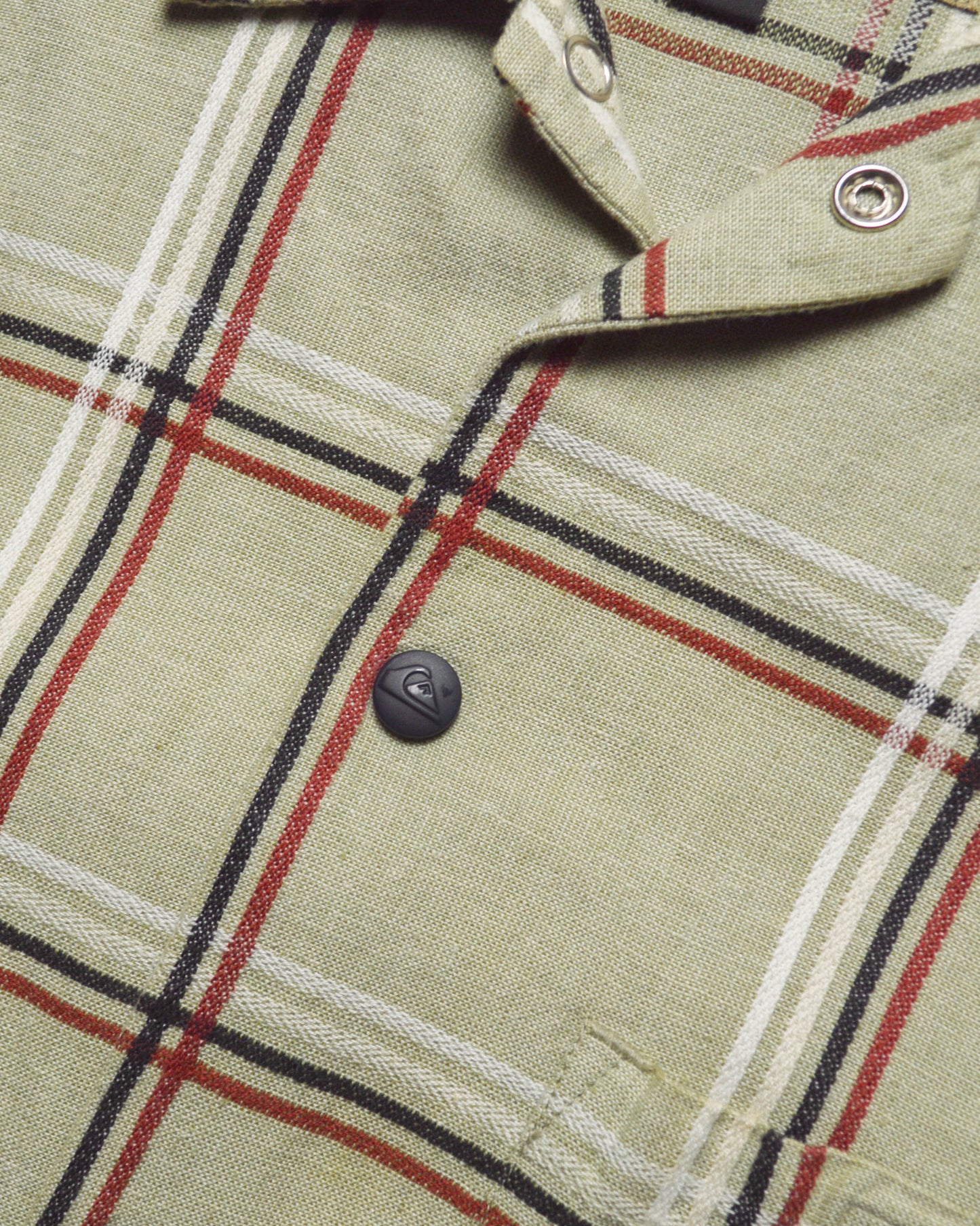 Textured Cotton Beige Red Plaid Shirt  (~L~)