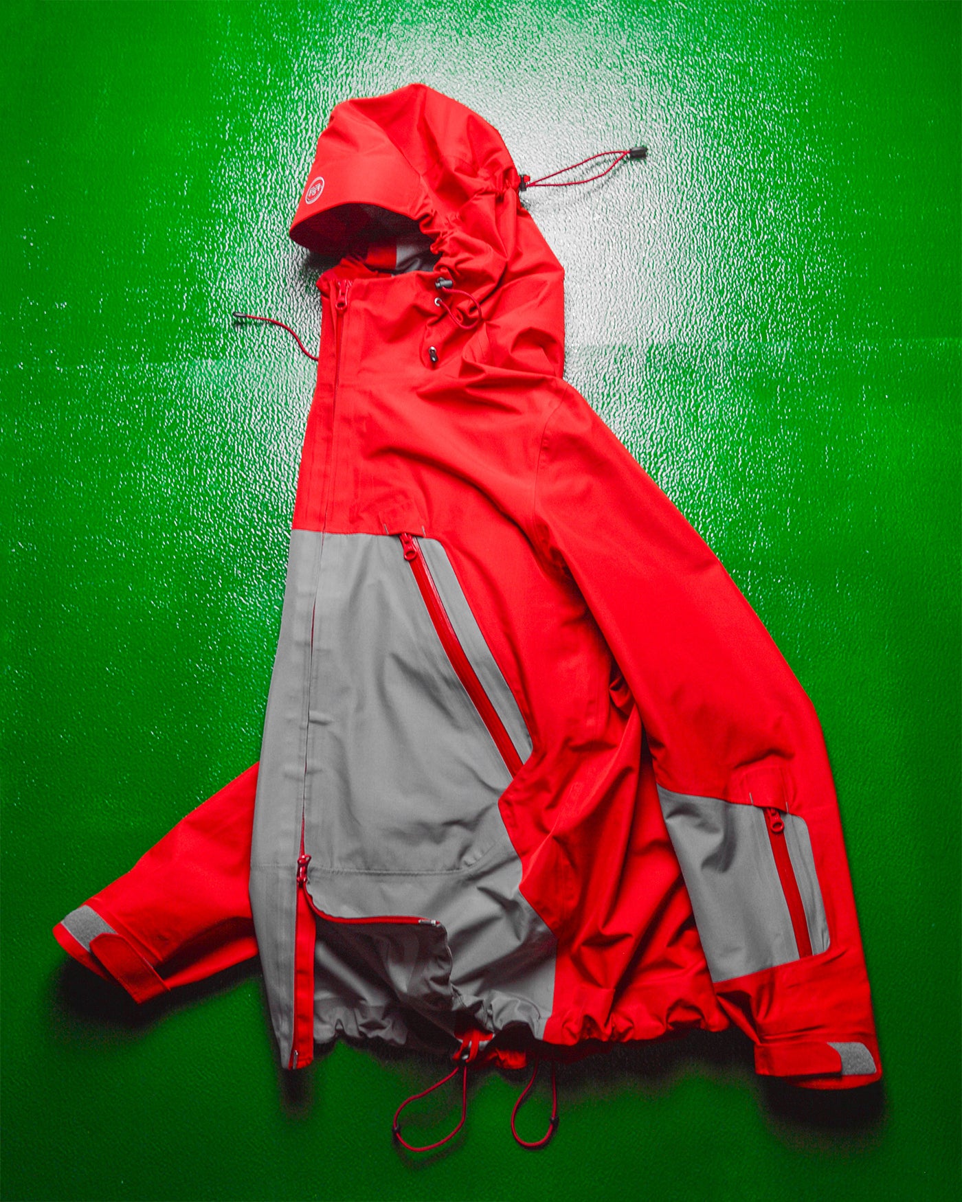 2009 Fragment Design X FYI Design Red Grey Panelled Taped Seam Technical Shell Jacket (S~M)