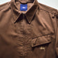 Early 2000s Brown Slanted Pocket Work Jacket w Embroidered Logo (M)