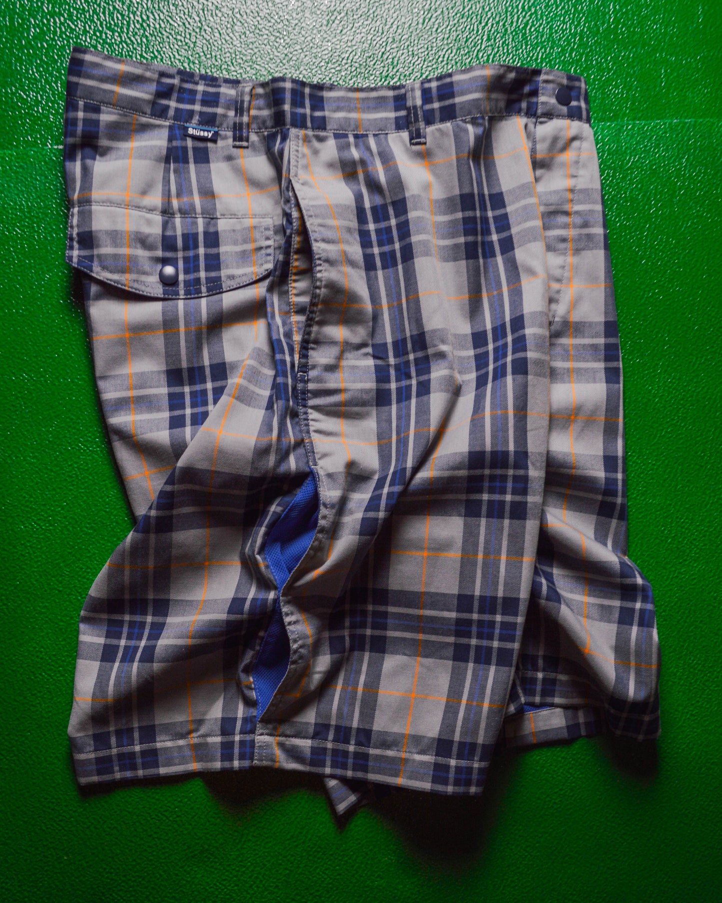 Early 2000s Plaid / Check Mesh Ventilation Shorts  (32~34)