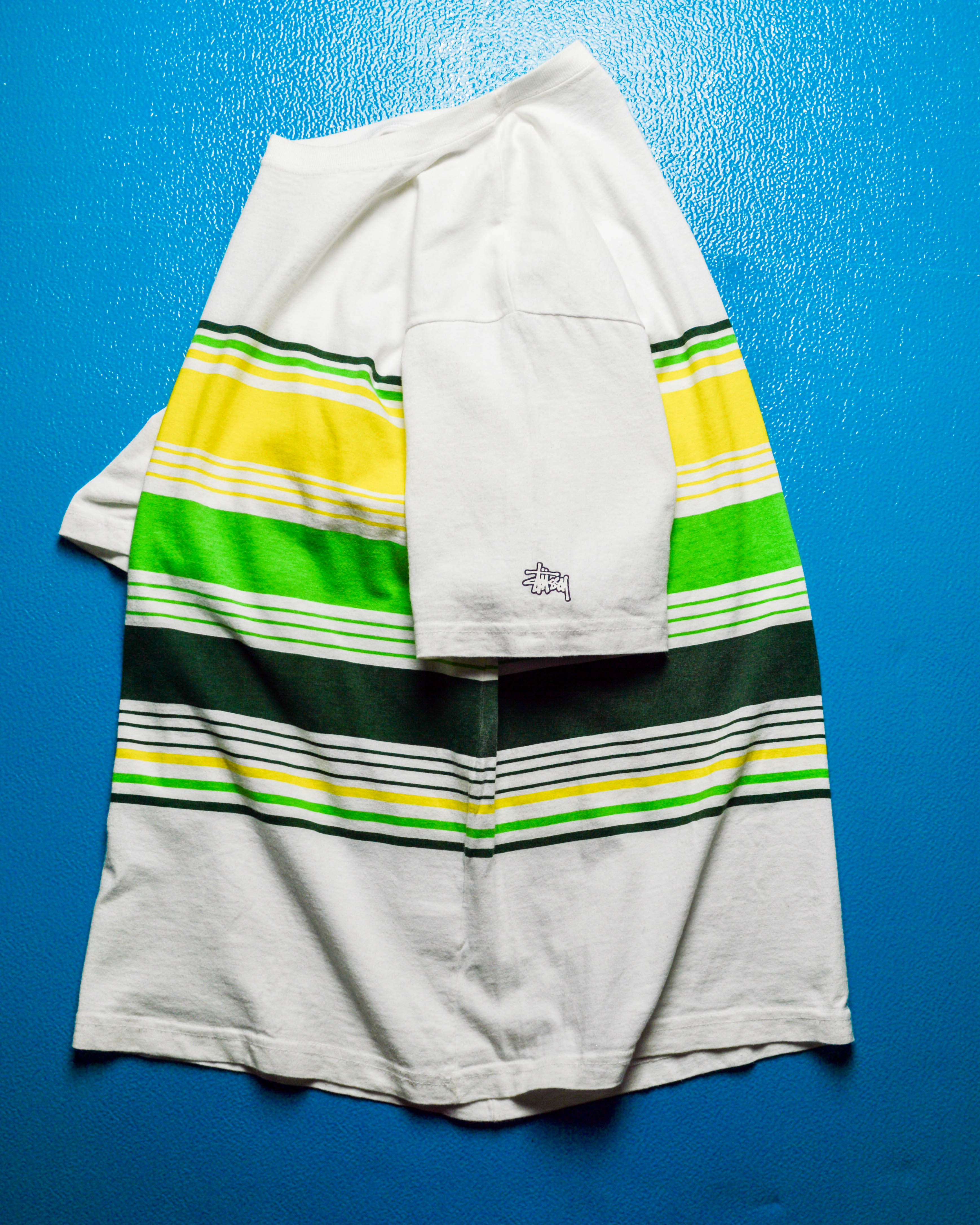 公式通販サイト - ファッション 通販 2000s Early Vintage Stussy White Striped Half Yellow Green トップス