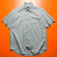 Grey Crazy Snap Button Short Sleeve Shirt (M)