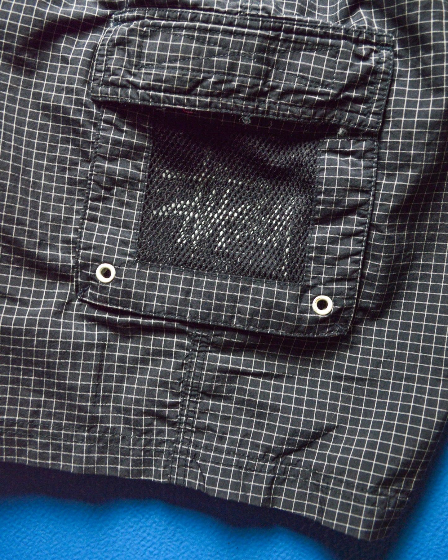 Black Grid Mesh Logo Pocket Shorts (28~34)