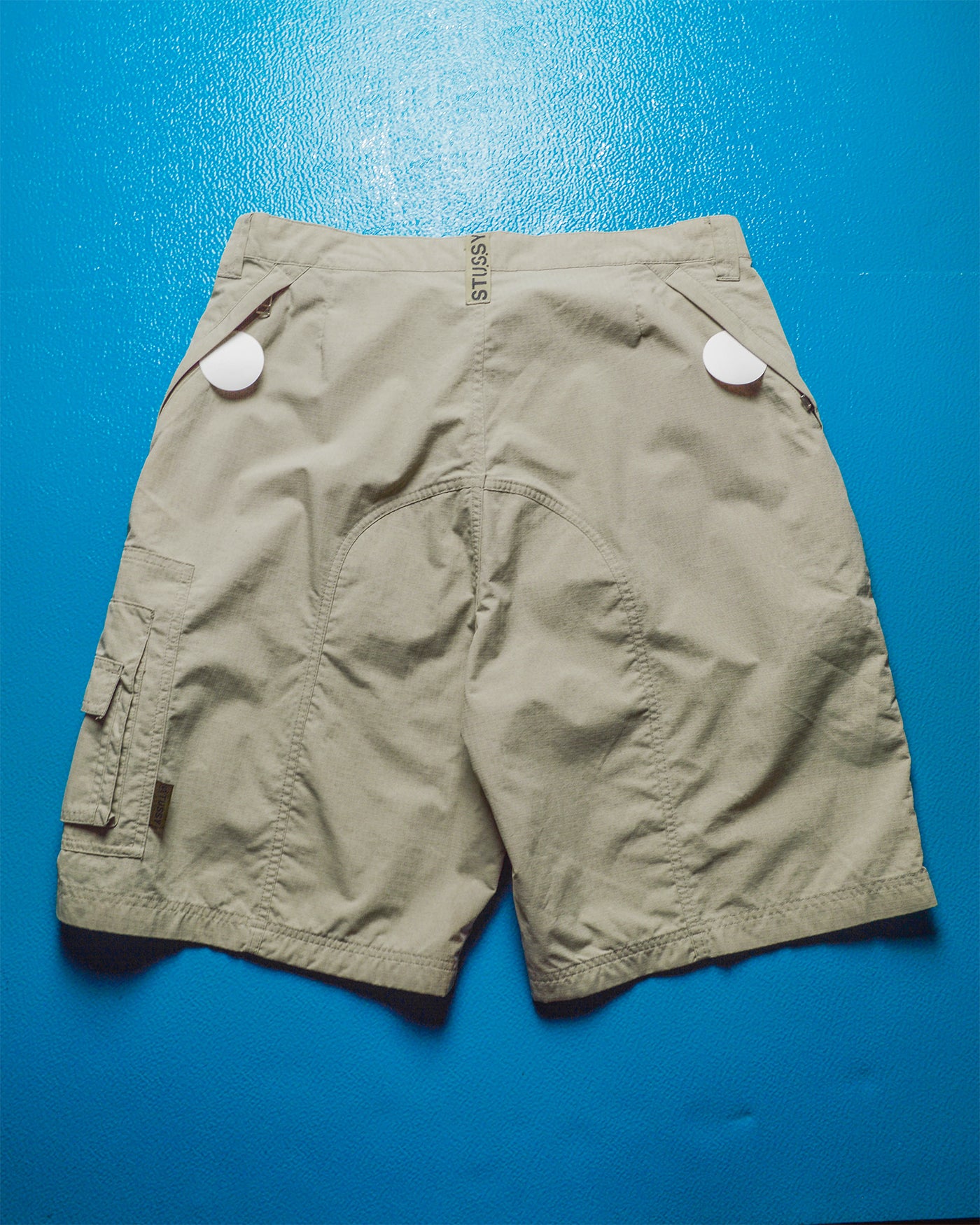 Surplus Beige Asymmetrical Multi-Pocket Ripstop Cargo Shorts ( 33 )