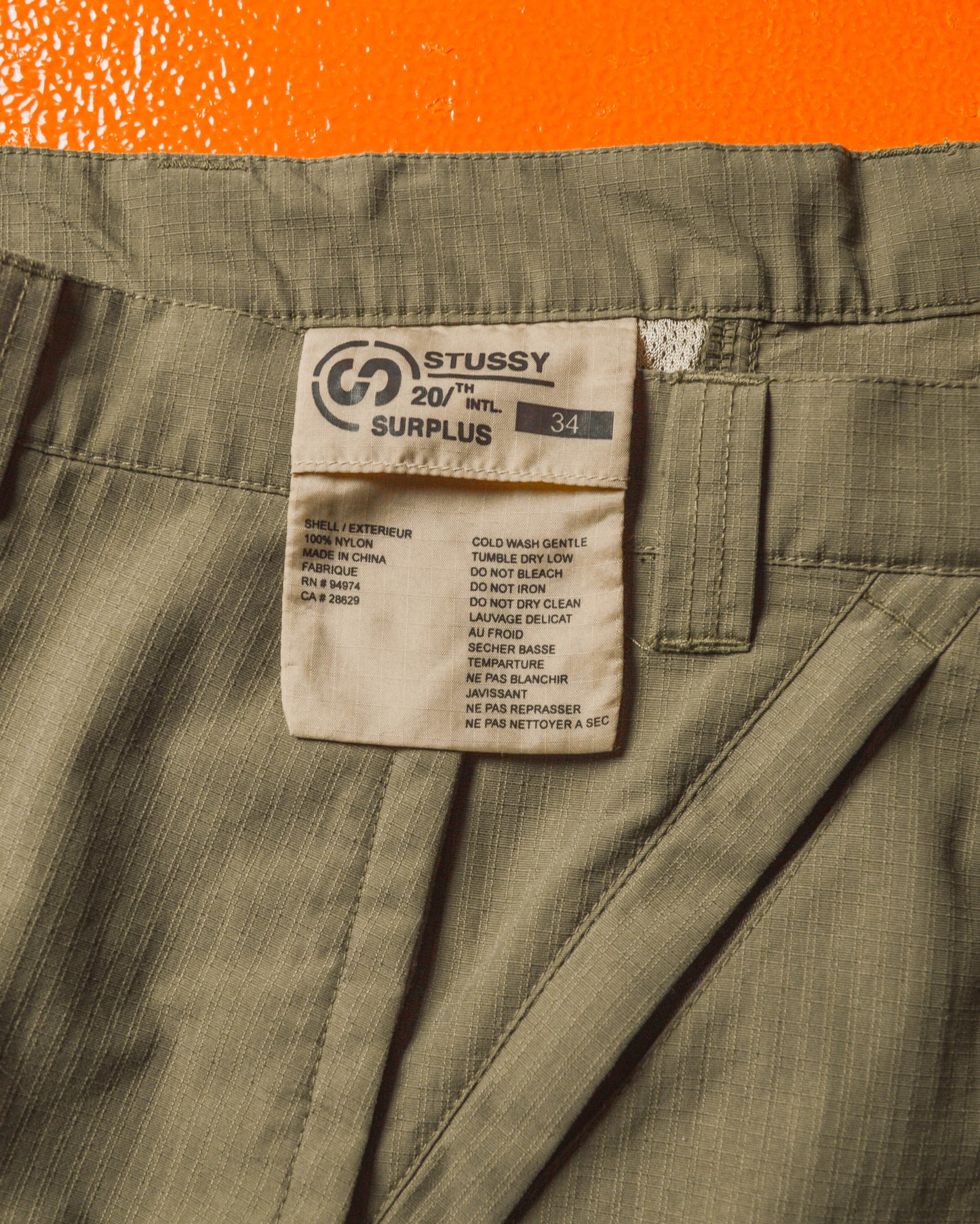 Surplus Green Asymmetrical Multi-Pocket Ripstop Cargo Shorts ( 34 )