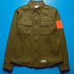 Wool / Deer Skin Tab Orange Sleeve Strip Olive Shirt (~S~)