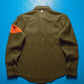 Wool / Deer Skin Tab Orange Sleeve Strip Olive Shirt (~S~)