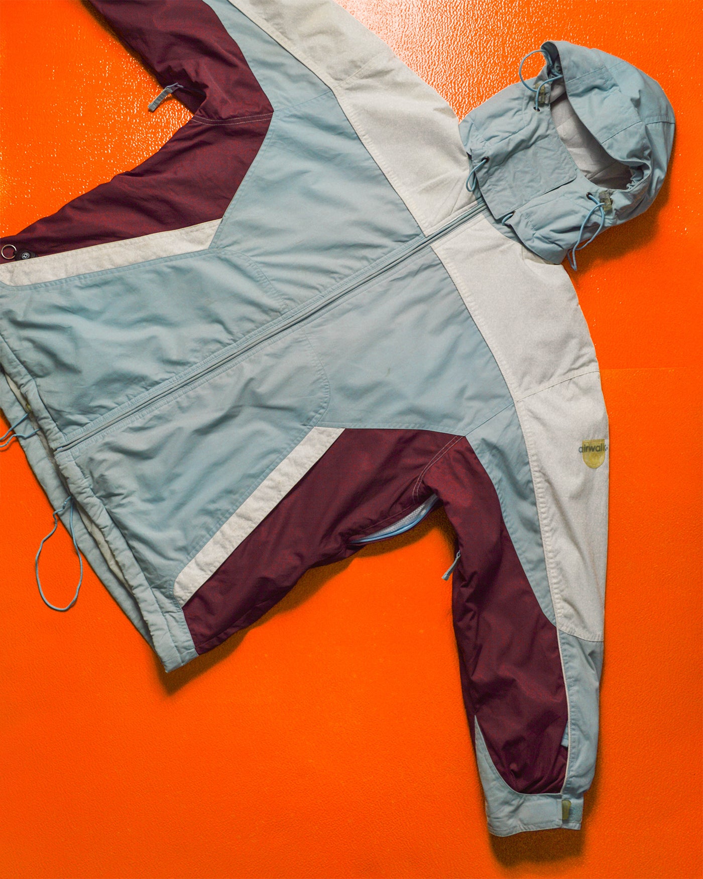 Baby Blue / Burgundy / White Panelled Jacket (XL)