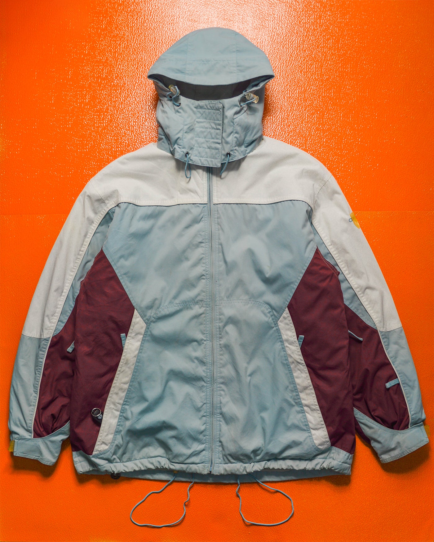 Baby Blue / Burgundy / White Panelled Jacket (XL)