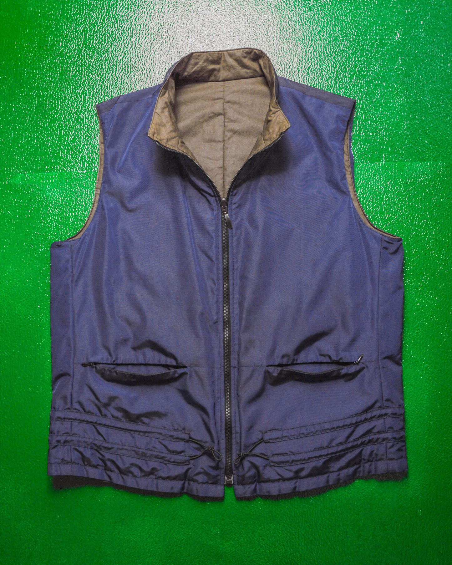 Reversible Navy  Olive Brown Vest (M)