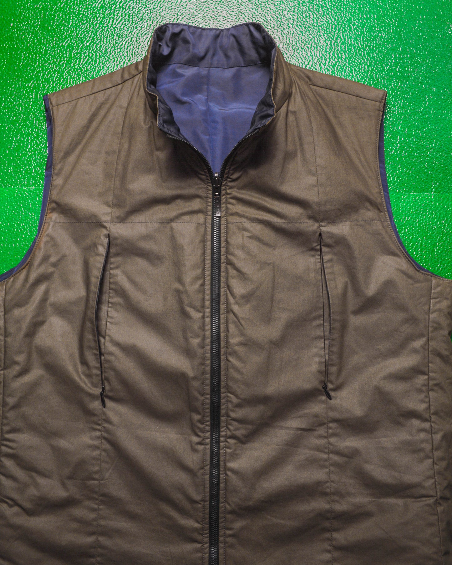 Reversible Navy  Olive Brown Vest (M)