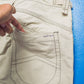 Contrast Stitch Baggy 3-d Pocket Cream Cargo Pants (34~38)