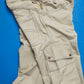 Contrast Stitch Baggy 3-d Pocket Cream Cargo Pants (34~38)