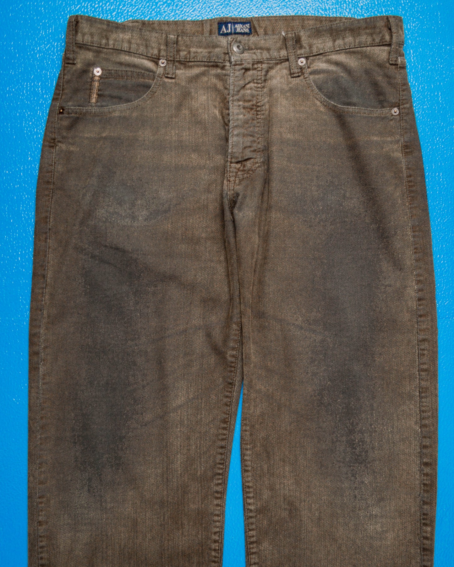 Aged Textured Woven Muted Brown Pants (36)