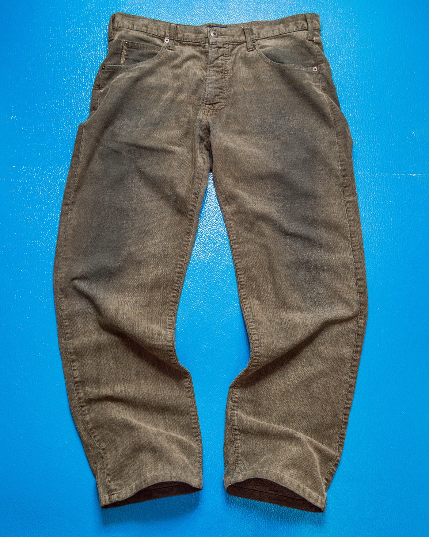 Aged Textured Woven Muted Brown Pants (36)