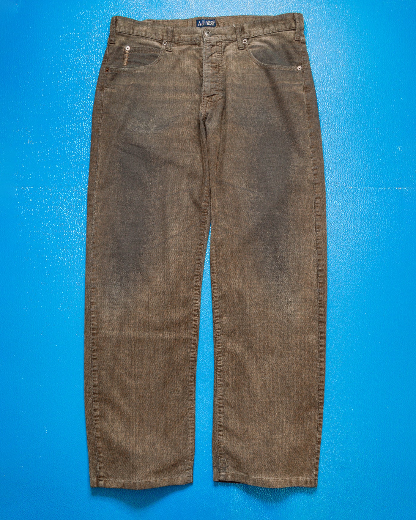 Aged Textured Woven Muted Brown Pants (36)