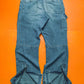 Relaxed Asymmetrical Medium Wash Blue Denim Cargo Pants (36~38)