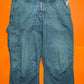 Relaxed Asymmetrical Medium Wash Blue Denim Cargo Pants (36~38)