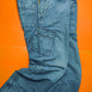 Relaxed Asymmetrical Medium Wash Blue Denim Cargo Pants (36~38)