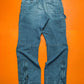 Relaxed Asymmetrical Medium Wash Blue Denim Cargo Pants (36~38)