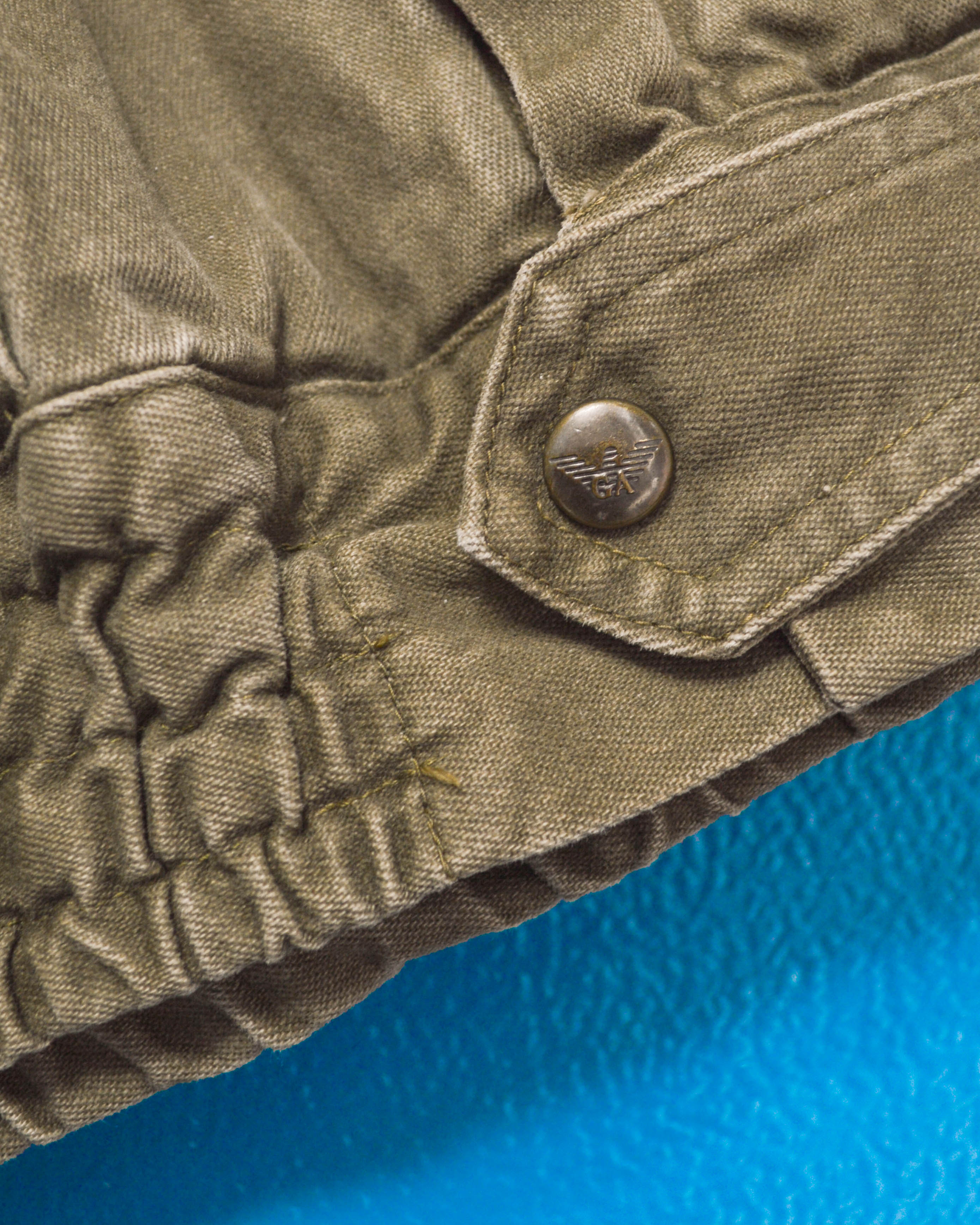 Armani Vintage 80s Washed Sage Green Work Jacket (~XL