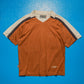 Brown Black Cream Panelled Graphic Polo (S~M)