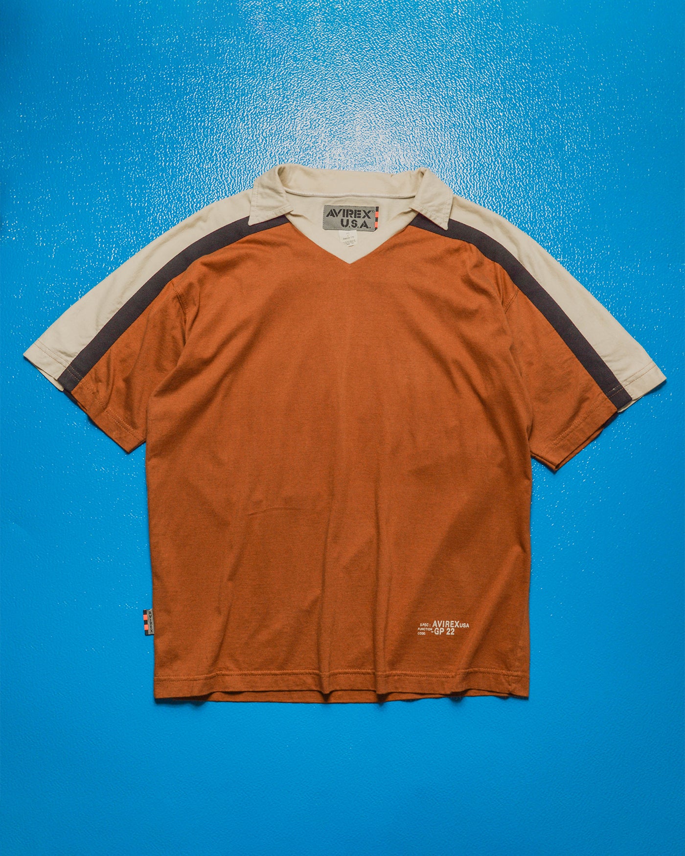 Brown Black Cream Panelled Graphic Polo (S~M)